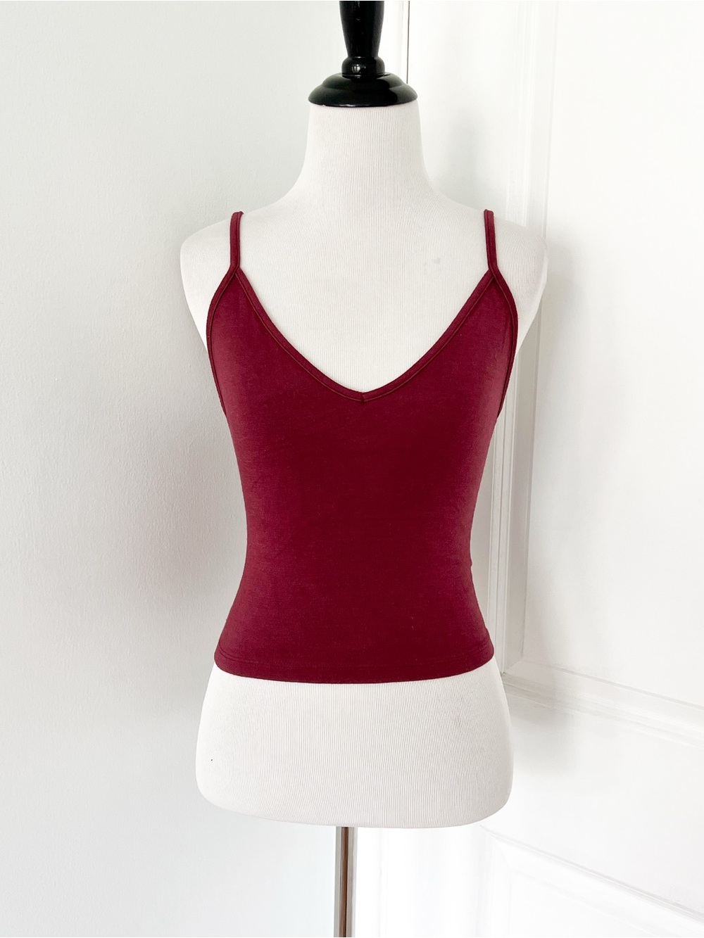 Brandy Melville Deep Burgundy V-Neck Spaghetti Strap Camisole